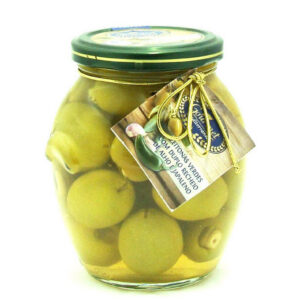 Azeitona Verde Com Recheio de Alho e Jalapeno Grega (360g)